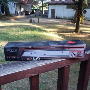 Black Series 2-In-1 Table Top Game Set Shuffleboard and Bowling Lane Board